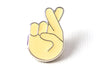 Fingers Crossed emoji pin