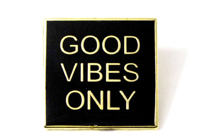 Good Vibes Only pin lapel jean jacket