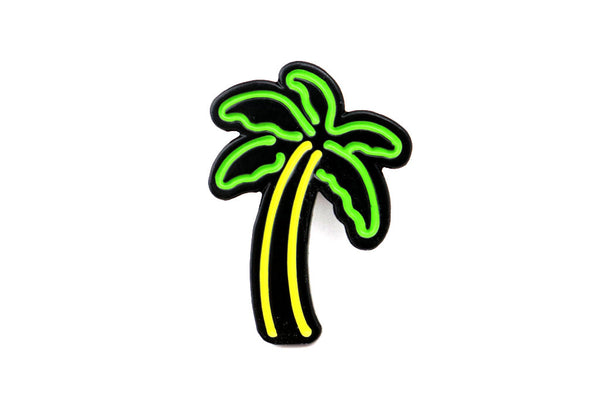 neon palm tree pin