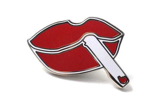 sexy lips with cigarette pin