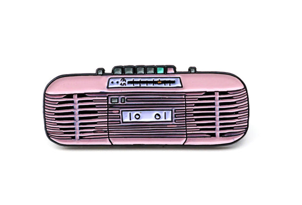 Sharp QT-50 pastel pink boombox pin